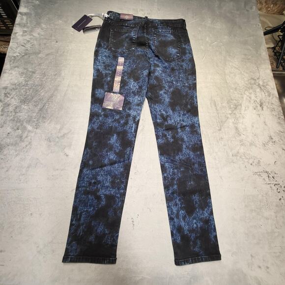 NYDJ Legging Jeans Womens 6 Blue Black Blue Acid Wash Stretch Skinny Made in USA - Picture 10 of 11